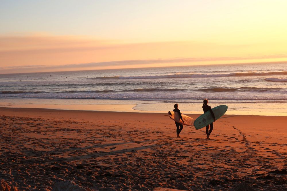 Surfing Comporta sunset